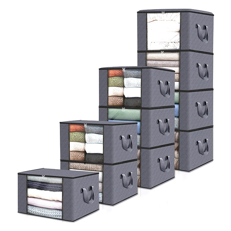 10PCS 60L 55x35x32CM Under Bed Non-woven Bag Clothes Storage Container for Blanket Quilts 10PCS 60L 55x35x32CM Under Bed Non-woven Bag Clothes Storage Container for Blanket Quilts